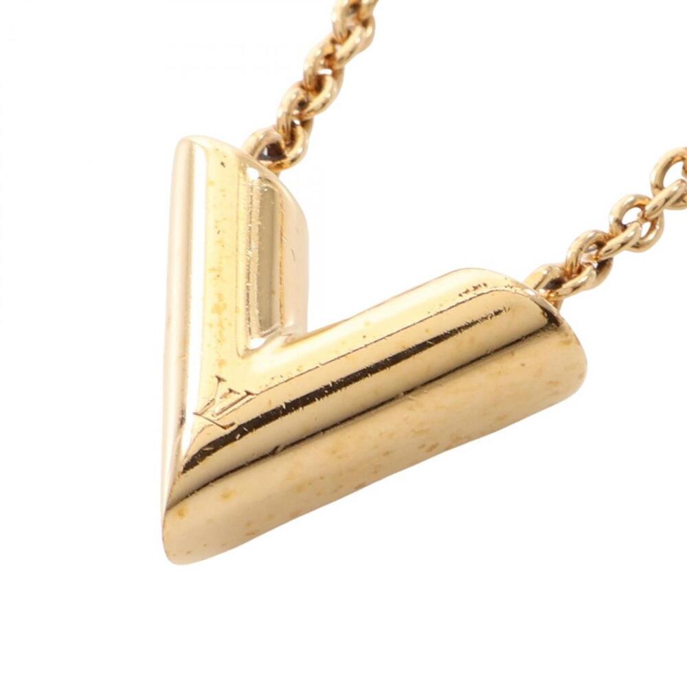 Louis Vuitton Essential V Necklace, Gold Plated (GP), Women's, Tone, M61083